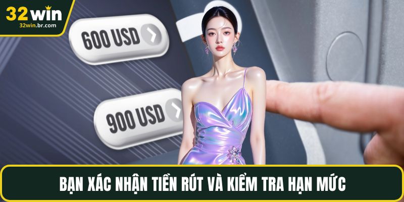 Bạn xác nhận tiền rút và kiểm tra hạn mức